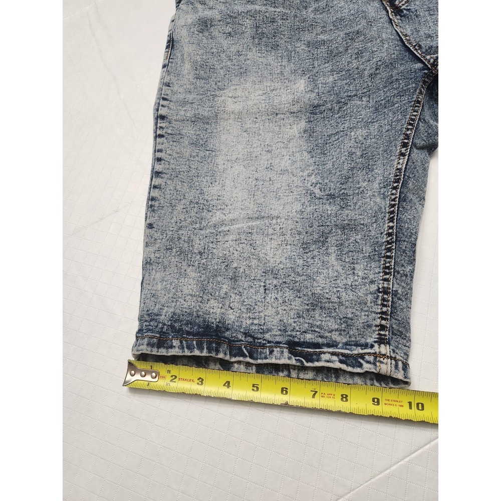 Rocawear Denim Bermuda Shorts Mens 42 Blue Acid Wash Relaxed Fit Stretch - Picture 11 of 15